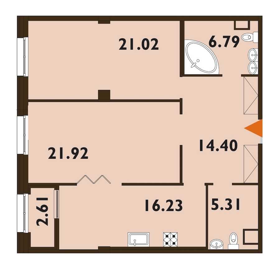 Двухкомнатная квартира в : площадь 86.98 м2 , этаж: 4 – купить в Санкт-Петербурге